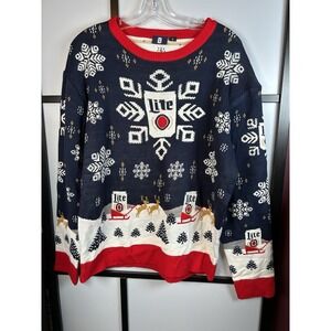 Miller Lite Beer Christmas Sweater Mens XL Pullover Holiday Party Dad Ugly